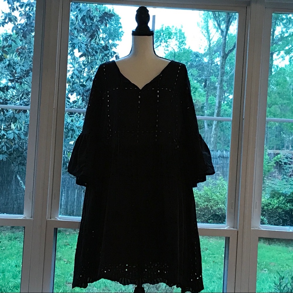 Cotton black eyelet sundress 3X